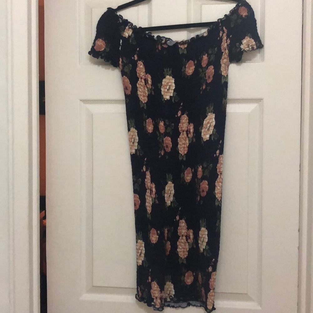 Off the shoulder body con dress